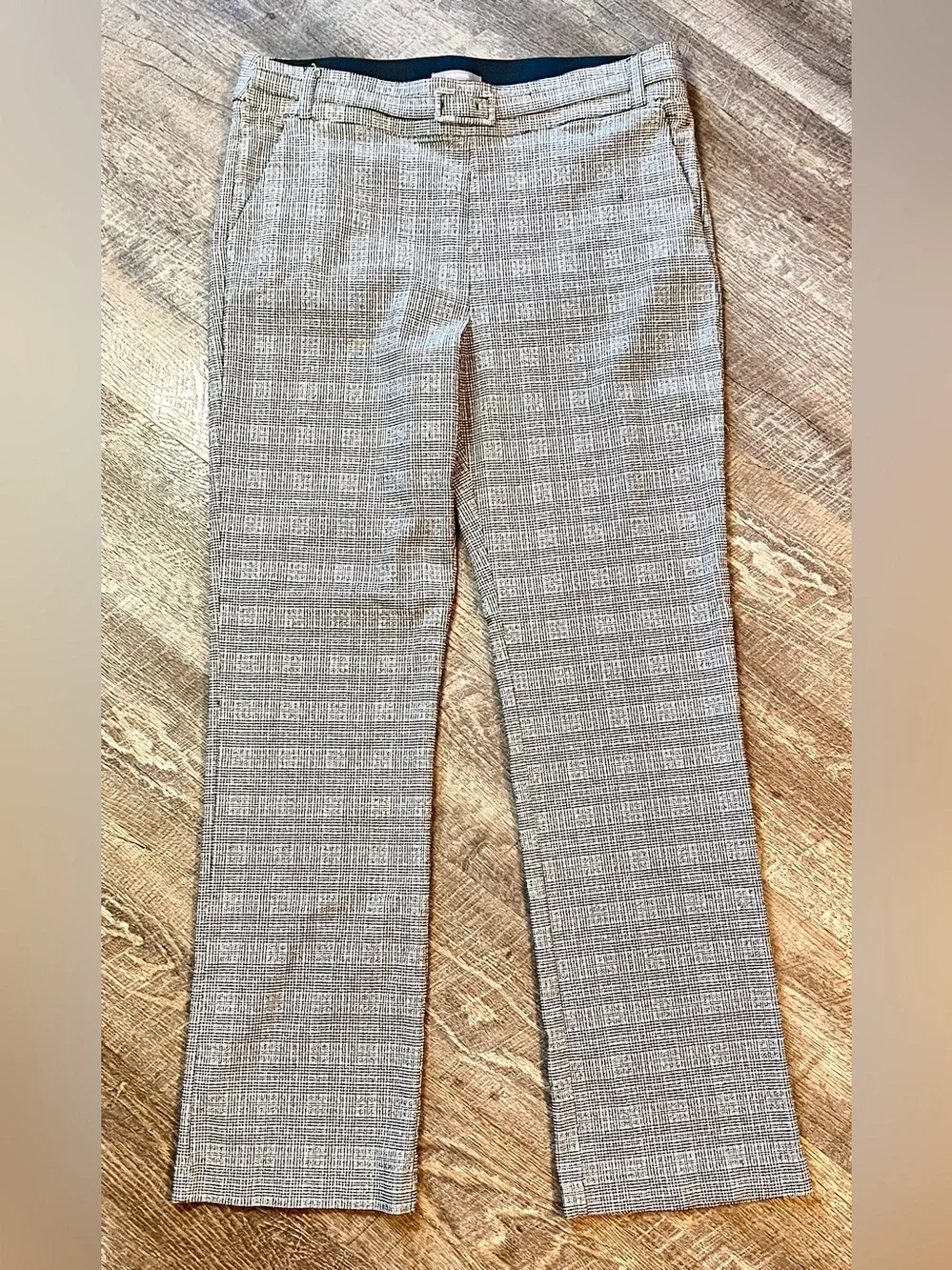 Maurices Stretch Plaid Pull-On Dress Pants Elastic Waist Straight Leg Reg